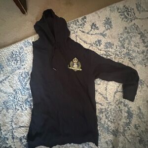 Scotch & Soda Navy Blue Hoodie with Gold Embroidery